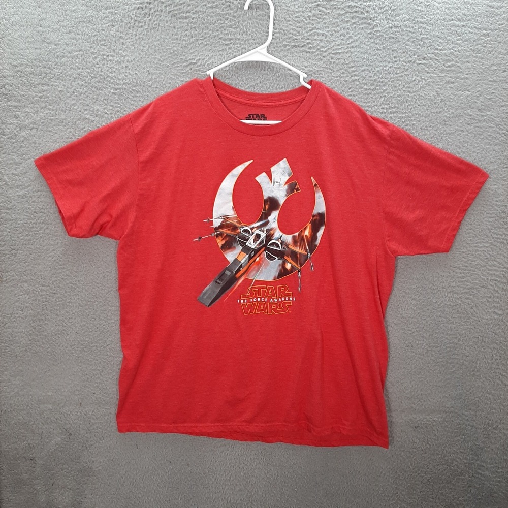 Star Wars Shirt Adult 2XL XXL Red The Force‎ Awakens Graphic Tee Pop Culture